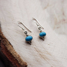 Load image into Gallery viewer, Handmade Sterling Silver Blue Turquoise Vintage Earrings