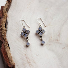 Load image into Gallery viewer, Moonstone Sterling Silver Faceted Cubic Hook Drop Earrings