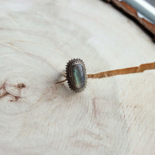 Load image into Gallery viewer, Handmade Vintage 925 Sterling Silver Oval Labradorite Ring