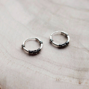 Sterling Silver Vintage Rainbow Moonstone Ring Hoop Earrings