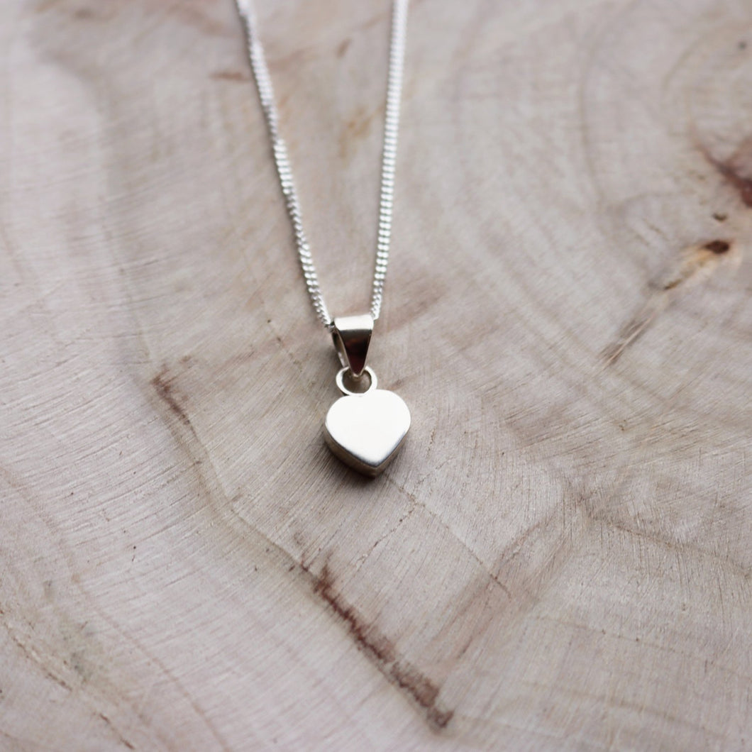Simple 925 Sterling Silver Heart Necklace