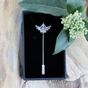 Handmade 925 Sterling Silver Zelda Hyrule Crest Pin Badge