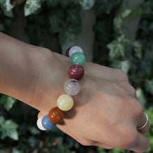 Load image into Gallery viewer, Genuine Natural Stone Colorful Jade Beads Elastic Bracelet