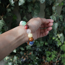 Load image into Gallery viewer, Genuine Natural Stone Colorful Jade Beads Elastic Bracelet