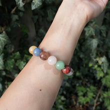 Load image into Gallery viewer, Genuine Natural Stone Colorful Jade Beads Elastic Bracelet