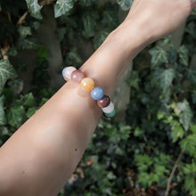 Load image into Gallery viewer, Genuine Natural Stone Colorful Jade Beads Elastic Bracelet