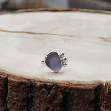 Load image into Gallery viewer, Handmade 925 Sterling Silver Genuine Purple Sea Glass Ring Unique Elegant