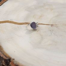 Load image into Gallery viewer, Handmade 925 Sterling Silver Genuine Purple Sea Glass Ring Unique Elegant