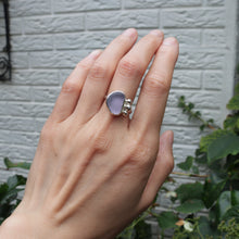 Load image into Gallery viewer, Handmade 925 Sterling Silver Genuine Purple Sea Glass Ring Unique Elegant