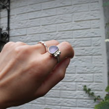 Load image into Gallery viewer, Handmade 925 Sterling Silver Genuine Purple Sea Glass Ring Unique Elegant