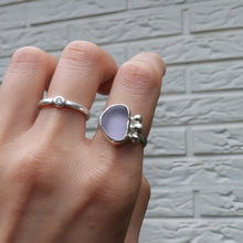 Load image into Gallery viewer, Handmade 925 Sterling Silver Genuine Purple Sea Glass Ring Unique Elegant