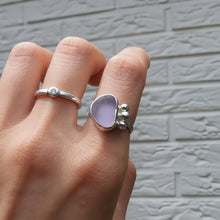 Load image into Gallery viewer, Handmade 925 Sterling Silver Genuine Purple Sea Glass Ring Unique Elegant