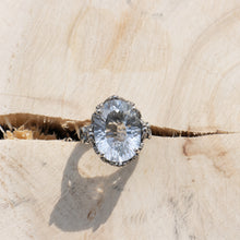 Load image into Gallery viewer, Handmade White Clear Quartz Faceted Crystal Sterling Silver Ring Elegant Vintage Bohemian Style