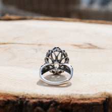 Load image into Gallery viewer, Handmade White Clear Quartz Faceted Crystal Sterling Silver Ring Elegant Vintage Bohemian Style
