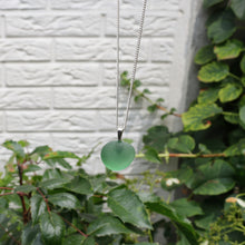 Load image into Gallery viewer, Handmade 925 Sterling Silver Chain Genuine Green Sea Glass Pendant Necklace Simple Natural