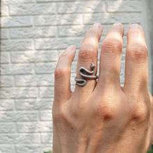 Load image into Gallery viewer, Handmade Sterling Silver Snake Ring Vintage Elegant