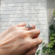 Load image into Gallery viewer, Handmade Sterling Silver Snake Ring Vintage Elegant