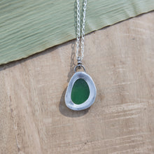 Load image into Gallery viewer, Hand-crafted 925 Silver Genuine Green Sea Glass Pendant Necklace