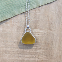 Load image into Gallery viewer, Hand-crafted 925 Silver Genuine Yellow Sea Glass Heart Pendant Necklace