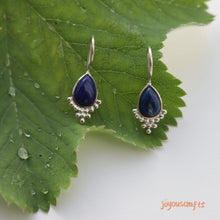 Load image into Gallery viewer, Handmade Lapis lazuli Sterling Silver Drop Earrings