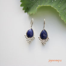 Load image into Gallery viewer, Handmade Lapis lazuli Sterling Silver Drop Earrings