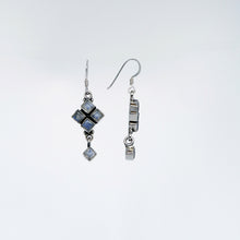 Load image into Gallery viewer, Moonstone Sterling Silver Faceted Cubic Hook Drop Earrings